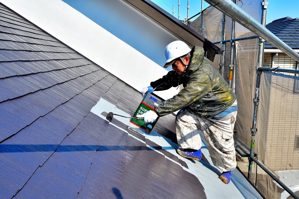 屋根中塗り